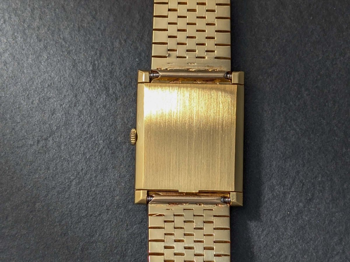 18K Gold Movado - Clous de Paris - 1960s - Rectangular Wristwatch