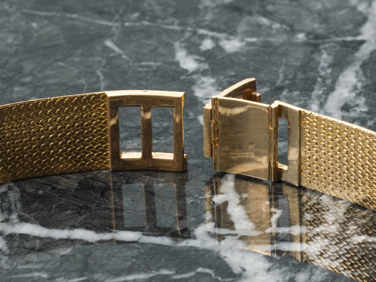 18mm 18k Gold Milanaise Watch Bracelet 1950s Strap / Bracelet