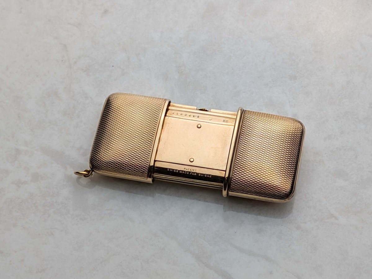 1920s Movado Hausmann & Co Ermeto Normal 9K Gold Clock