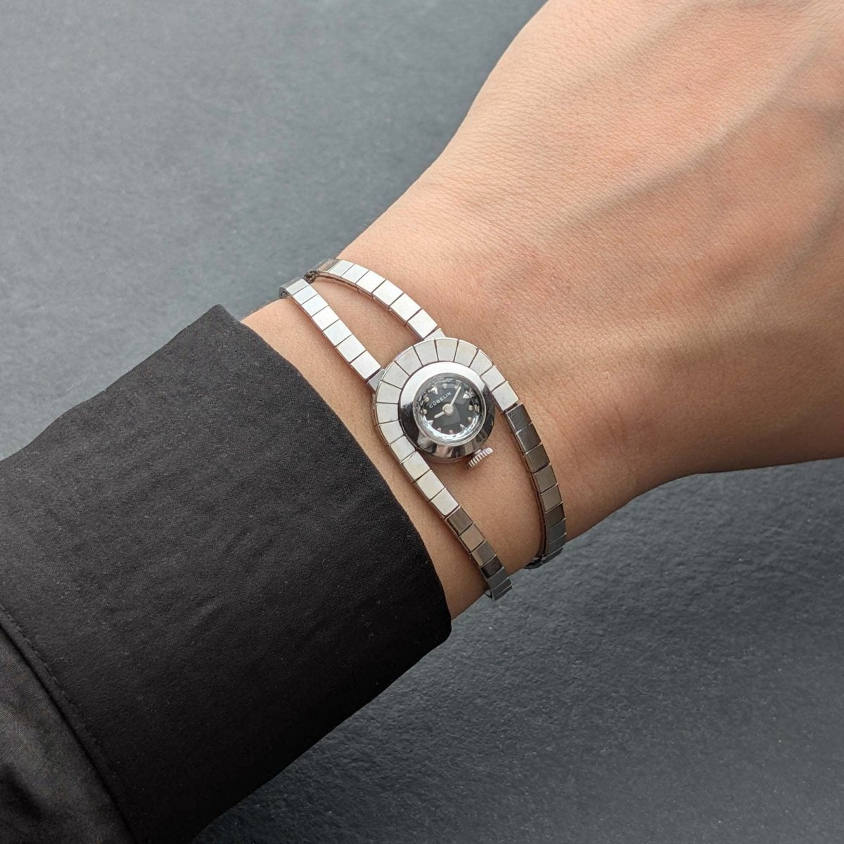 1960s Ladies Gübelin 14 Karat White Gold Wristwatch