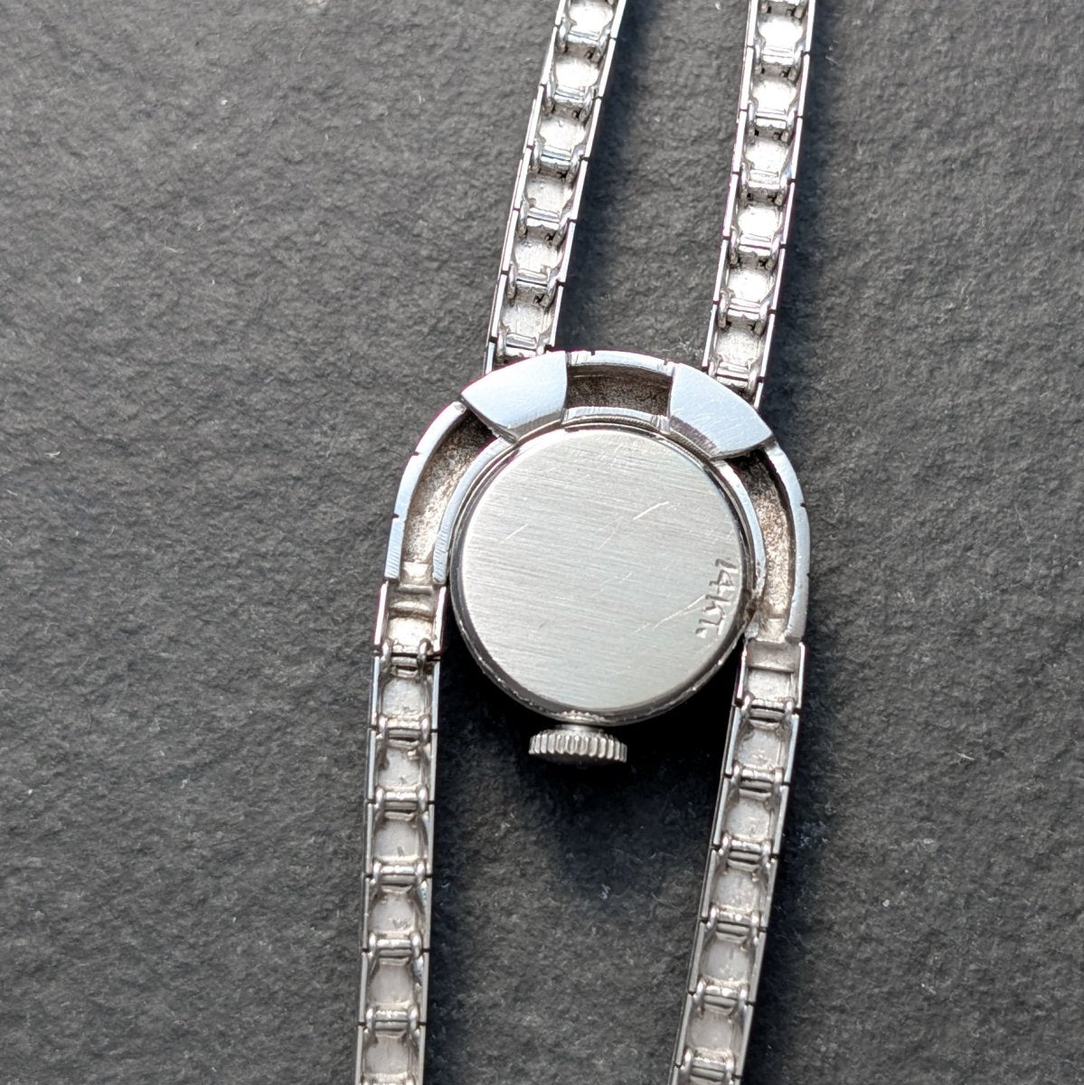1960s Ladies Gübelin 14 Karat White Gold Wristwatch