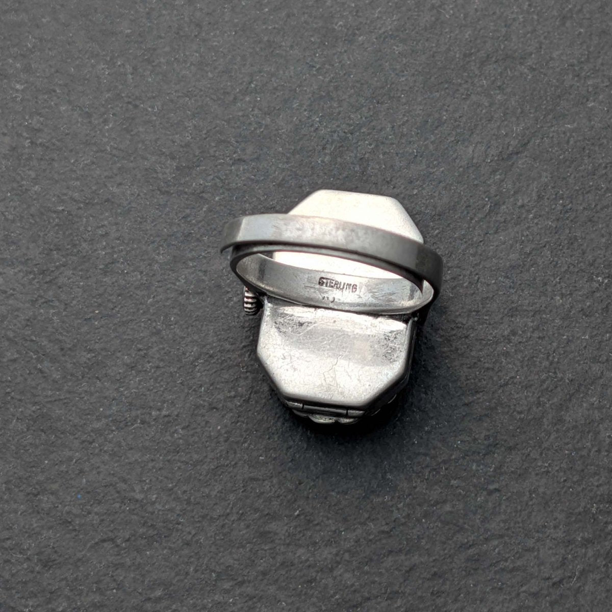 Art Deco Bimesa Ring Watch - Sterling Silver and Marcasit Clock