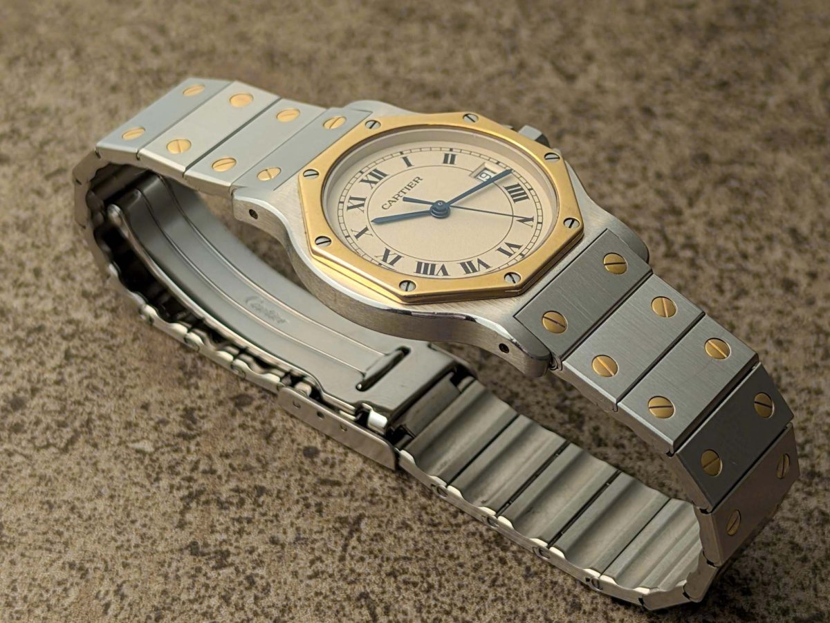 Cartier Santos Octagon Ronde GM - Ref. 187902 - Full Set Wristwatch