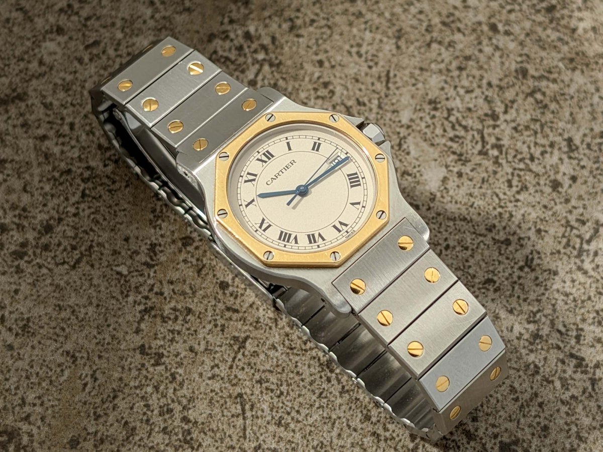 Cartier Santos Octagon Ronde GM - Ref. 187902 - Full Set Wristwatch