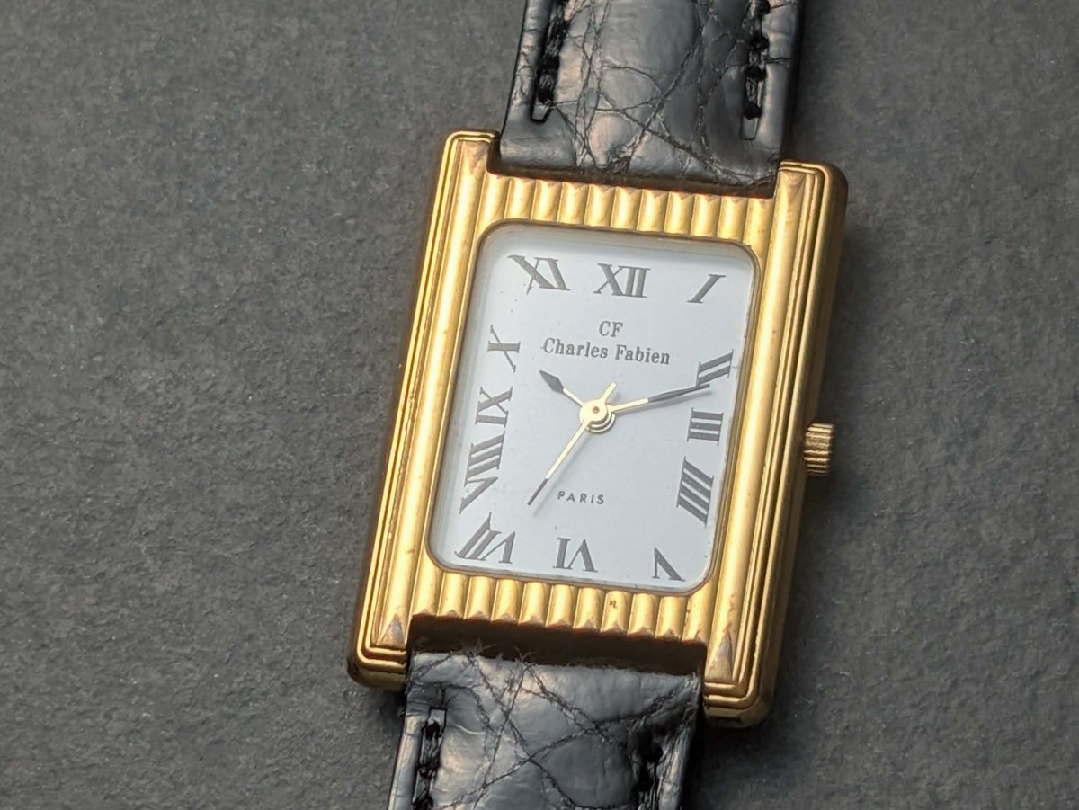 Charles Fabien Tank - Gold Plated Wristwatch