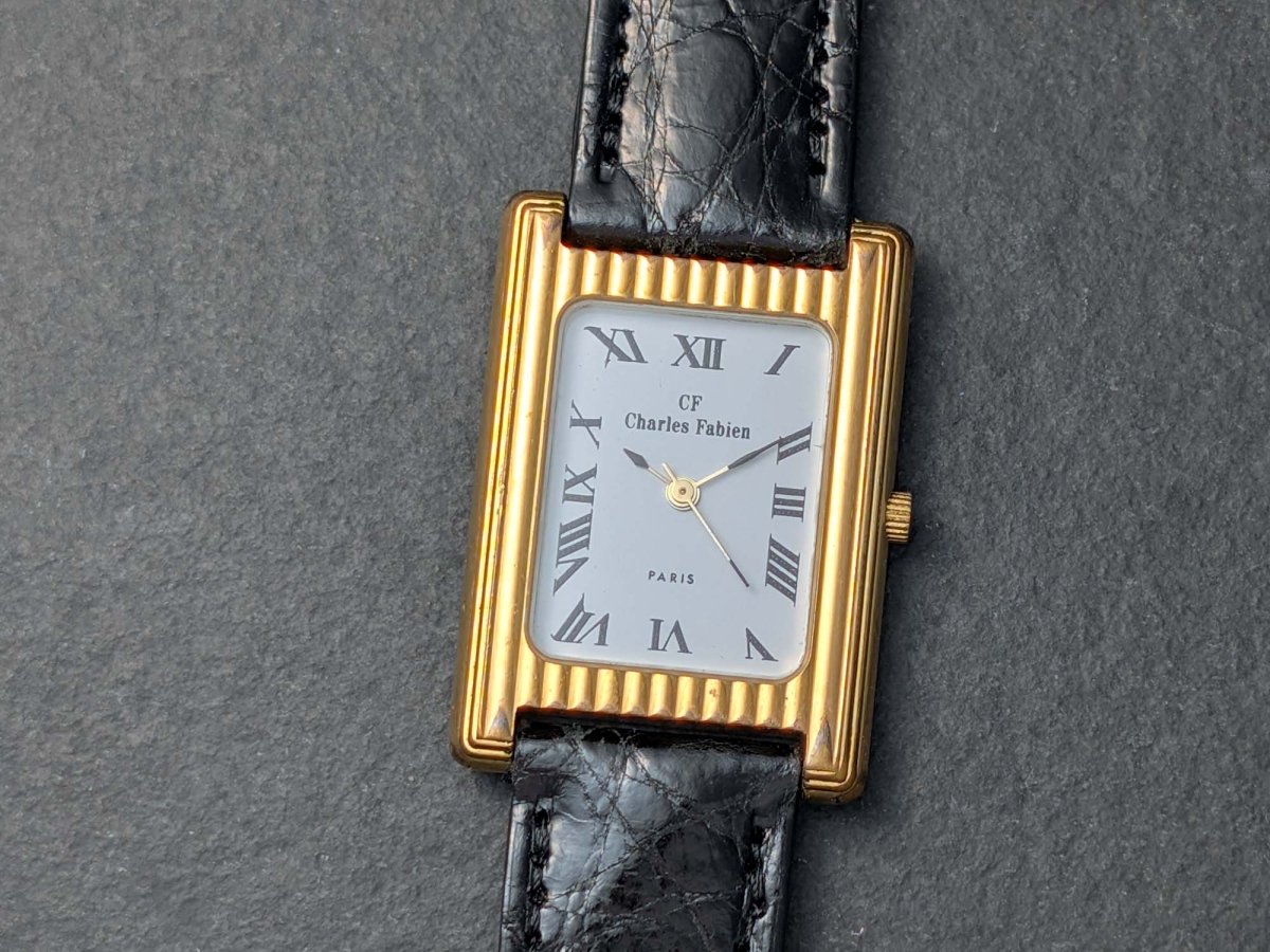 Charles Fabien Tank - Gold Plated Wristwatch