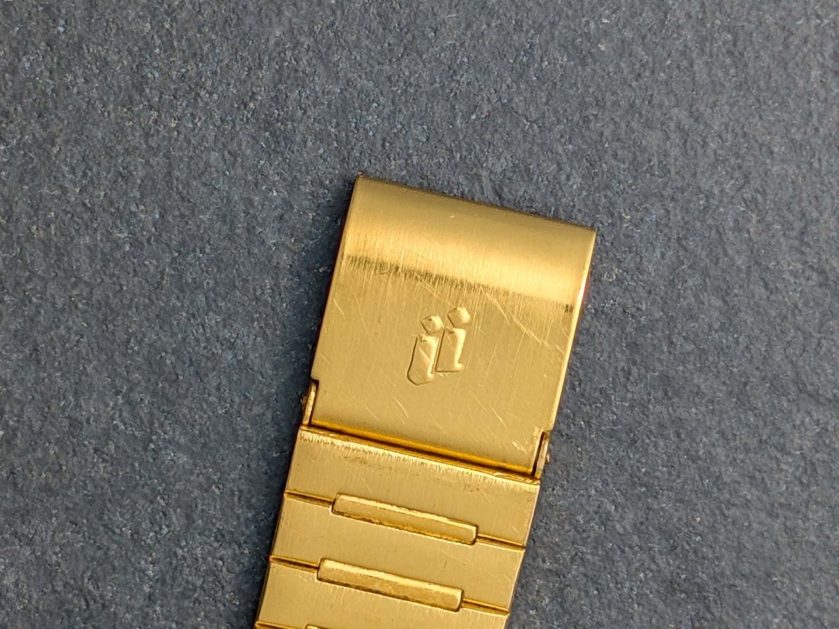 Dalil Supra Qibla Compass Watch - Gold Plated - Burgundy Dial Wristwatch