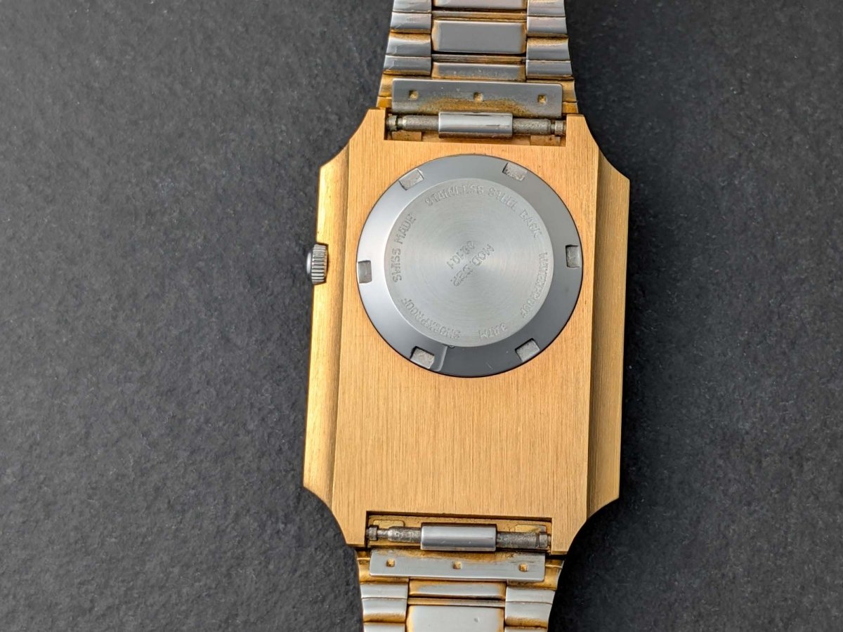 Dalil Supra Qibla Compass Watch - Gold Plated - Burgundy Dial Wristwatch