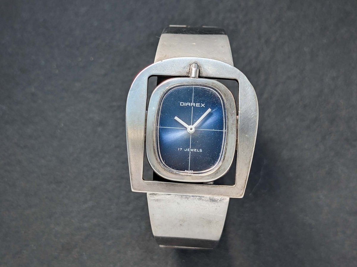 Diarex Silver Buckle Watch - Blue Dial Wristwatch