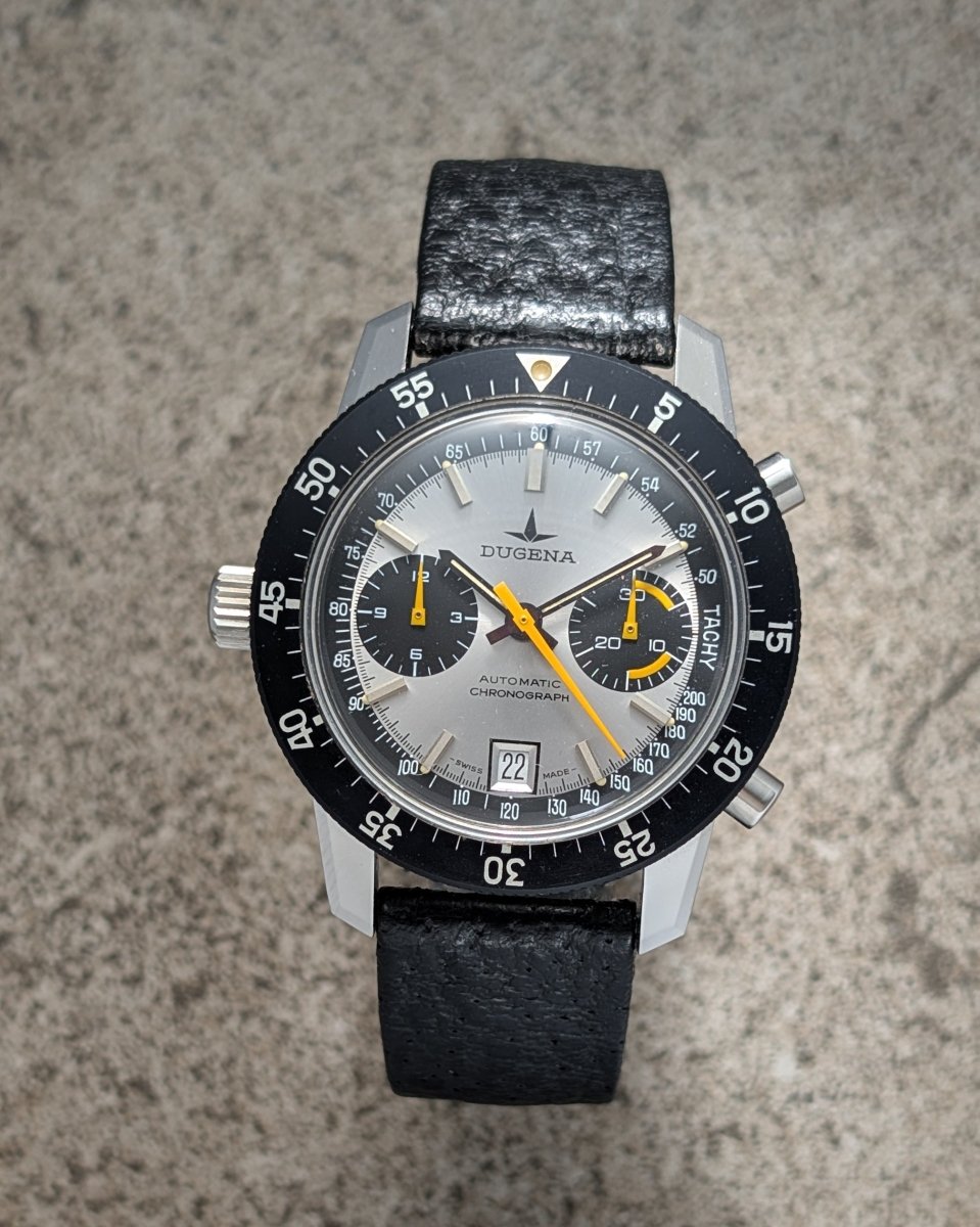 Dugena Ref. 524150 157 Buren 12 Microrotor Panda Chronograph Wristwatch