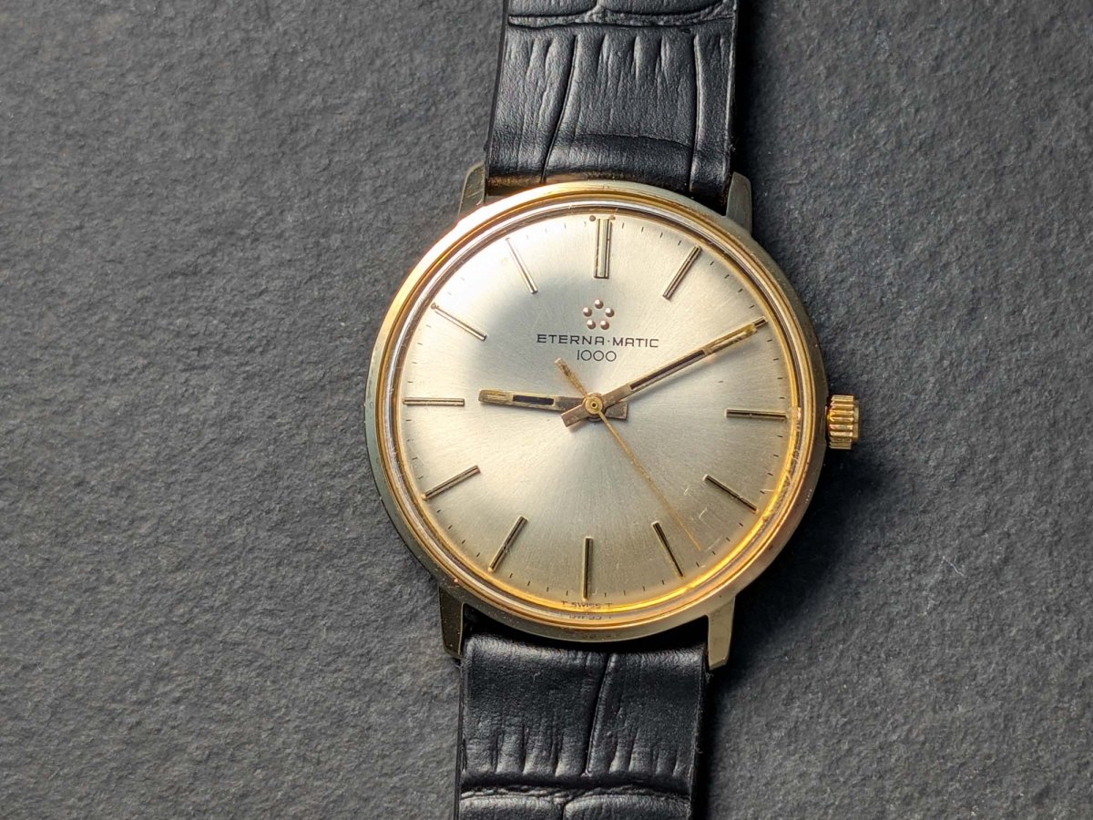 Eterna-Matic 1000 645 VT 14k Gold Sunburst Dial – 10bps