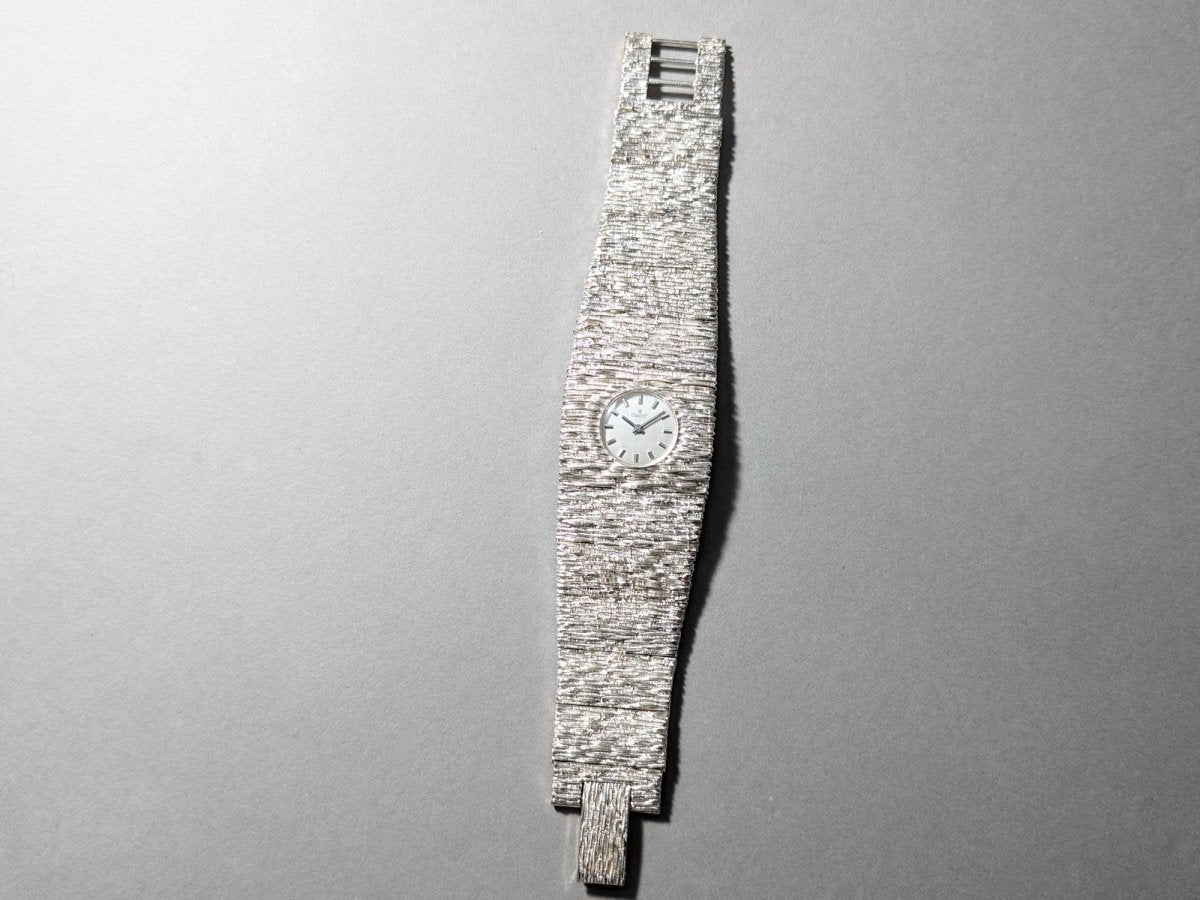 Extraordinary Exquisit 70s Silver Watch Bark Finish Wristwatch