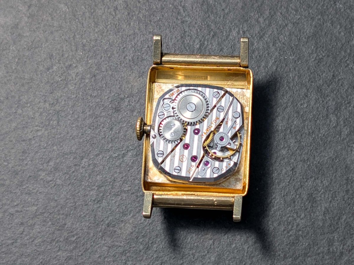 Hamilton Tank Wesley - B 14k Gold Mid Century Wristwatch