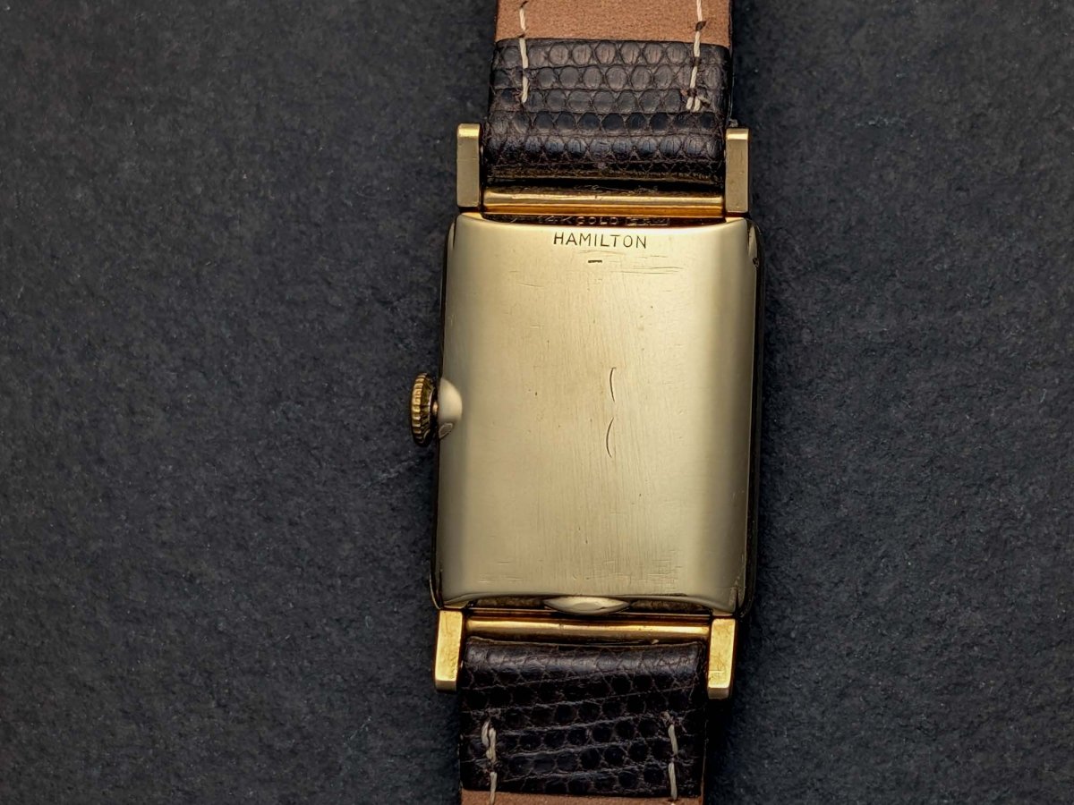 Hamilton Tank Wesley - B 14k Gold Mid Century Wristwatch