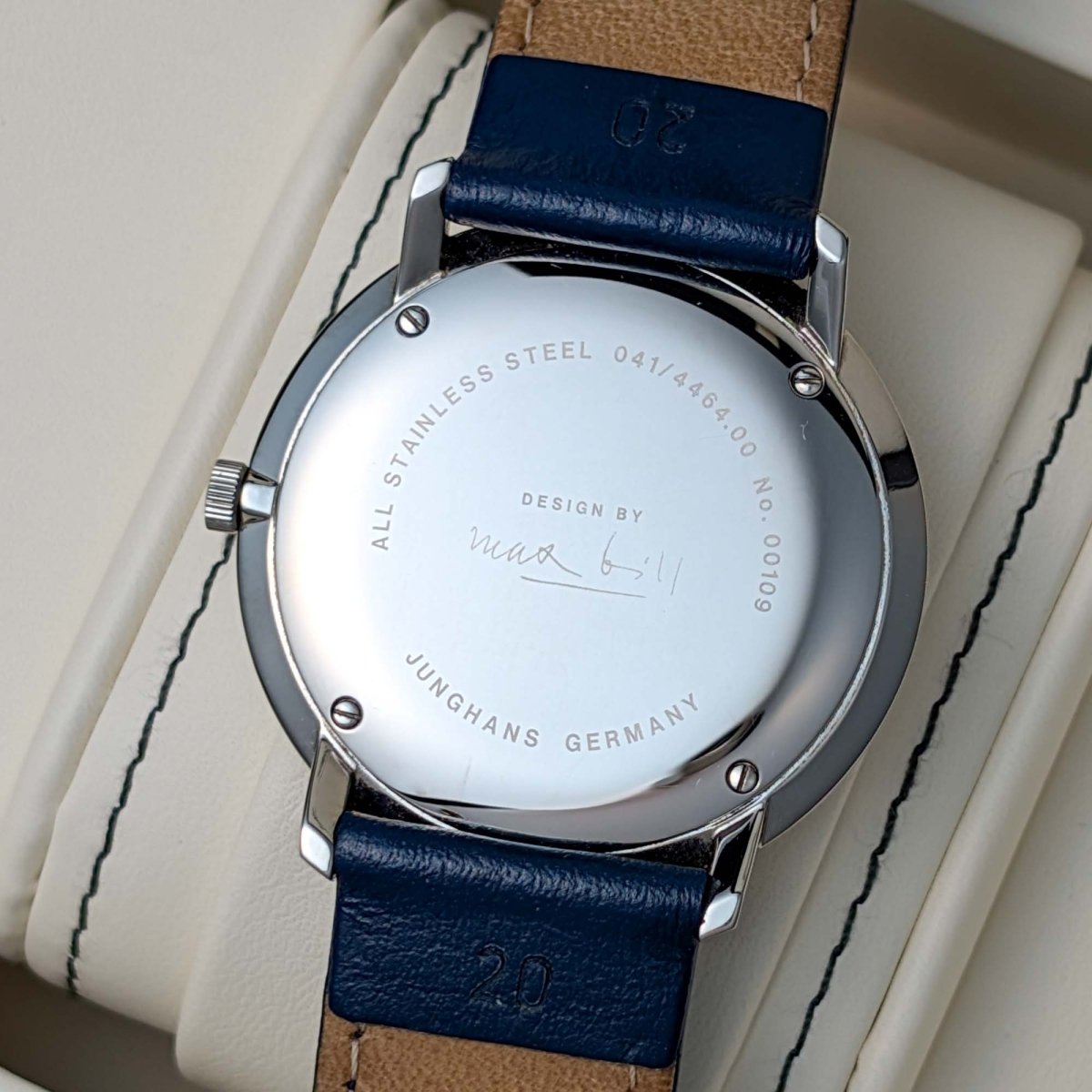 Junghans Max Bill 38 White Quartz 046/4464.00 Wristwatch