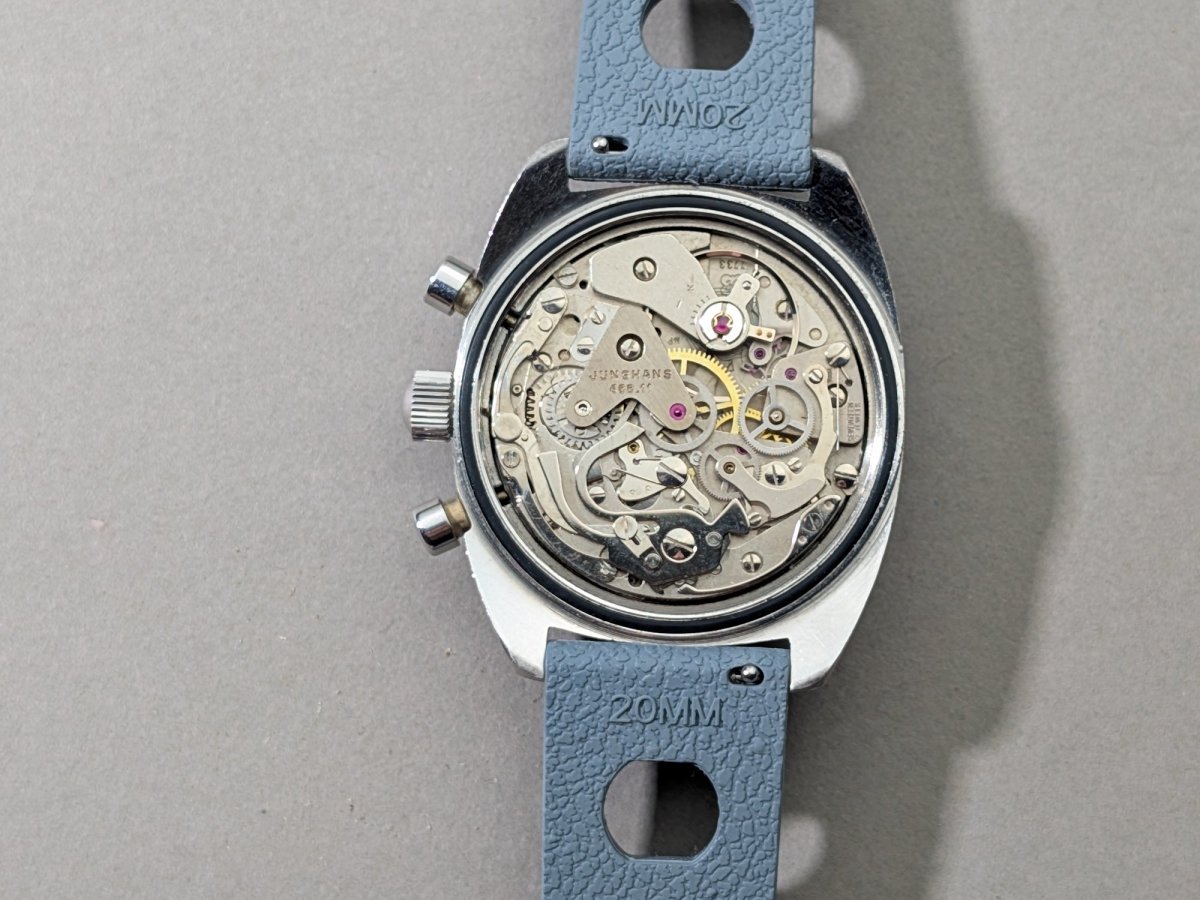Junghans Olympic Bi - Compax Chronograph Blue Grey Valjoux 7733 Wristwatch
