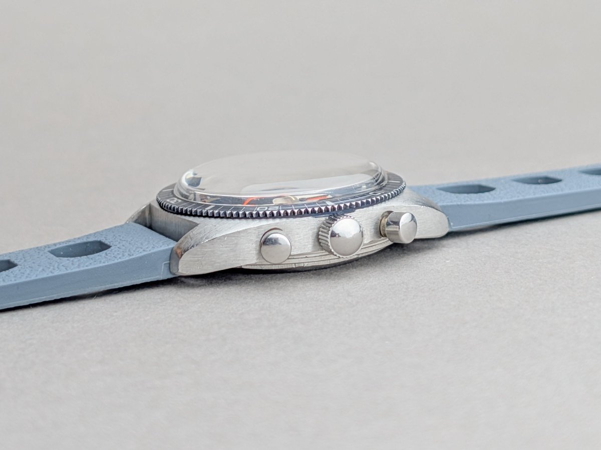 Junghans Olympic Bi - Compax Chronograph Blue Grey Valjoux 7733 Wristwatch