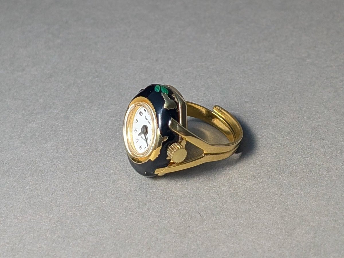 Lucerne Ring Watch Gold Plated Mechanical Movement 1970s Ring Watch