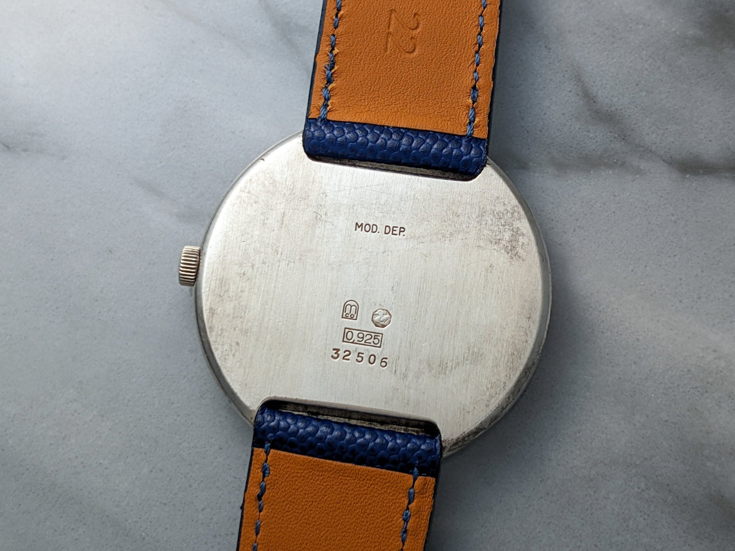 Maurice Guerdat Oversized Sterling Silver Watch Disco Volante Wristwatch