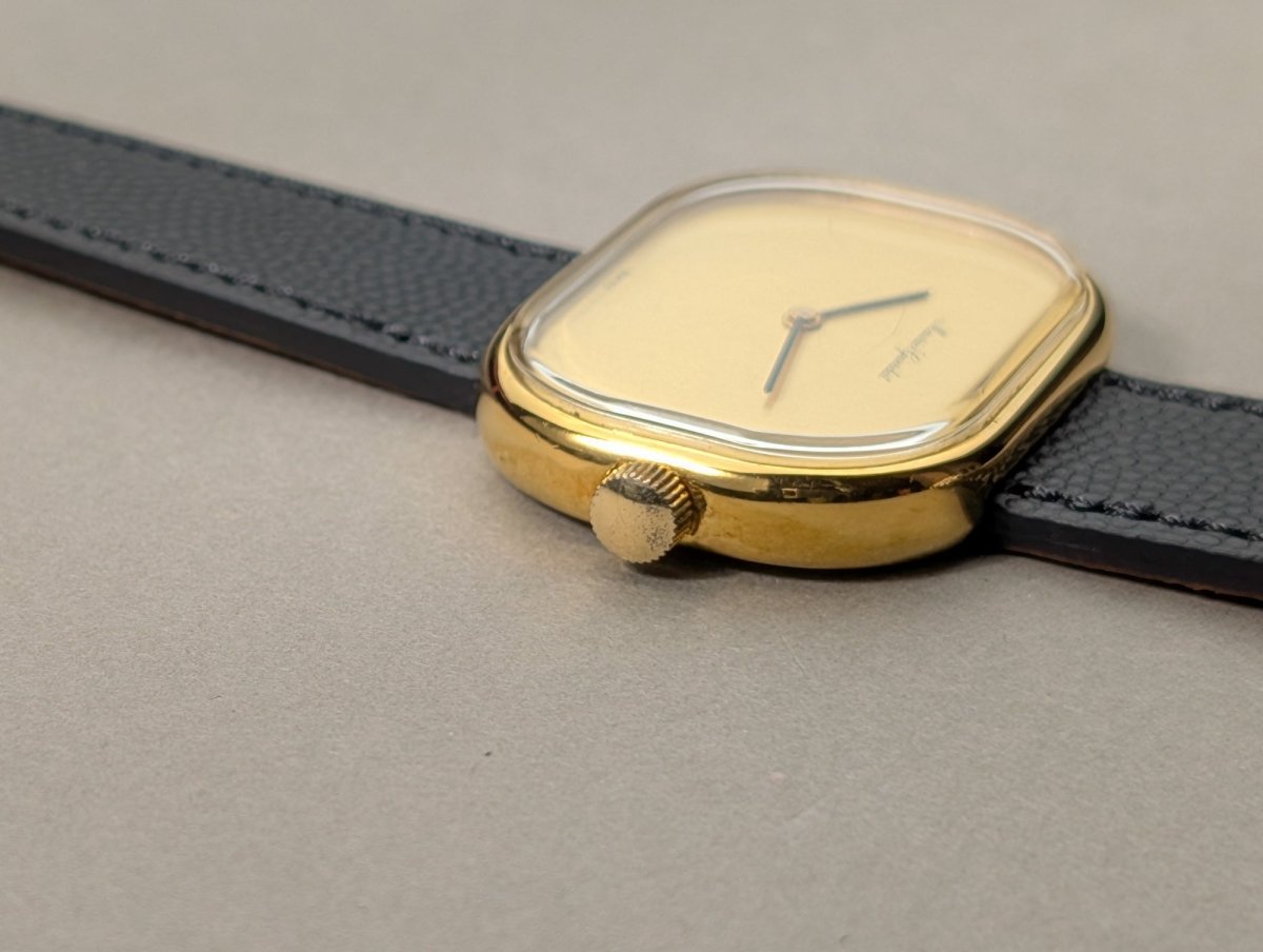 Maurice Guerdat TV - shaped Gold Plated Watch 70s Wristwatch