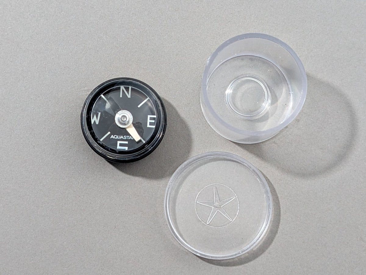 NOS Aquastar Button Gauge Strap Dive Compass Collectible