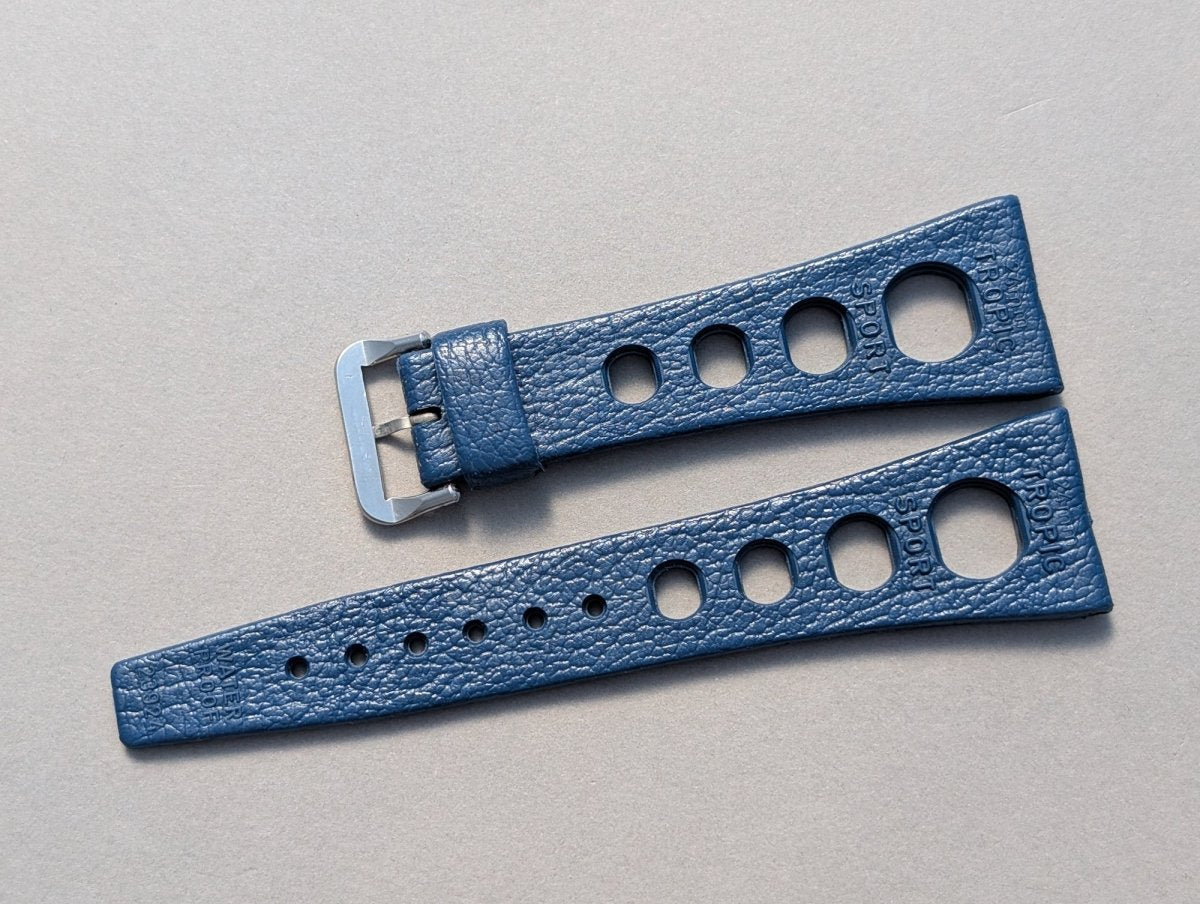 NOS Tropic Sport Strap Navy Blue Rubber 24 mm 23924 Strap / Bracelet