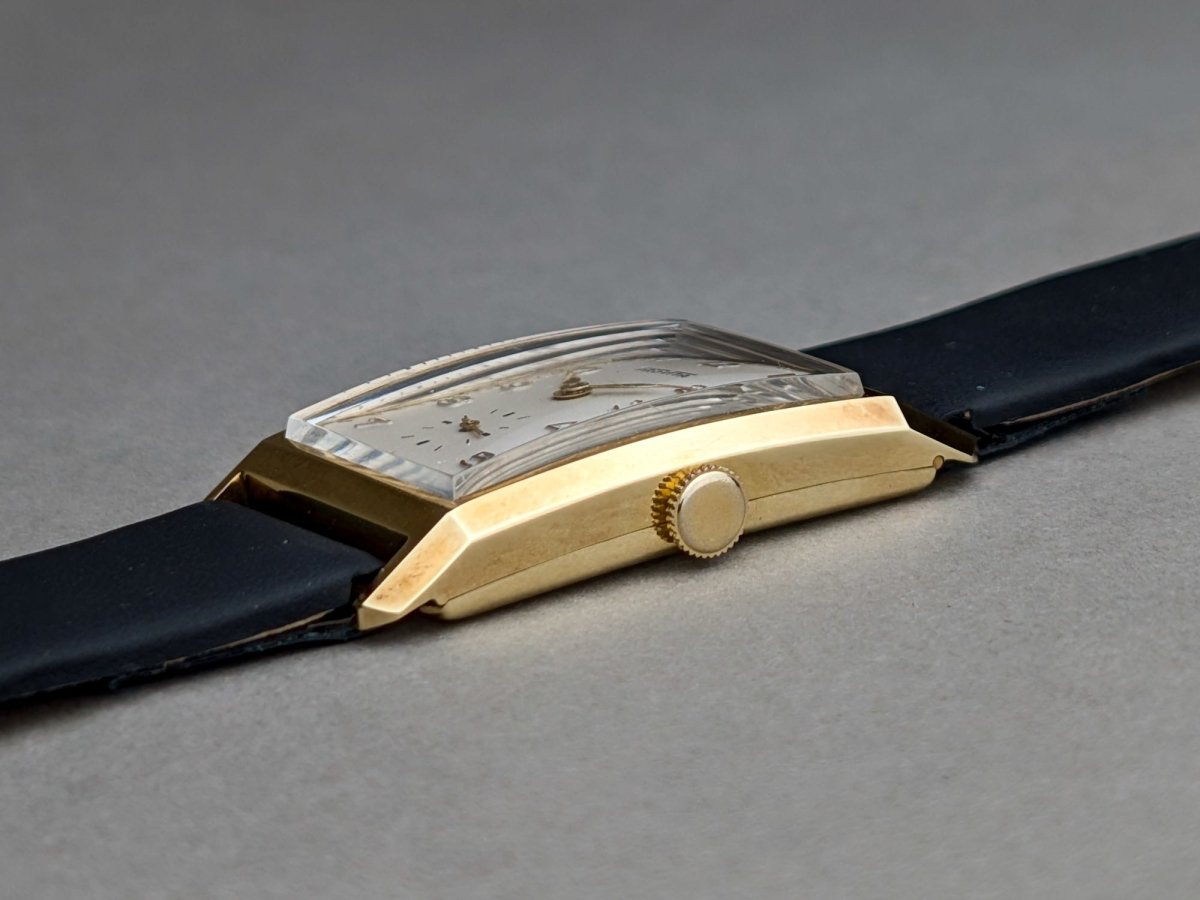 Provita Vintage Rectangular 14k Gold Watch 1950s Wristwatch