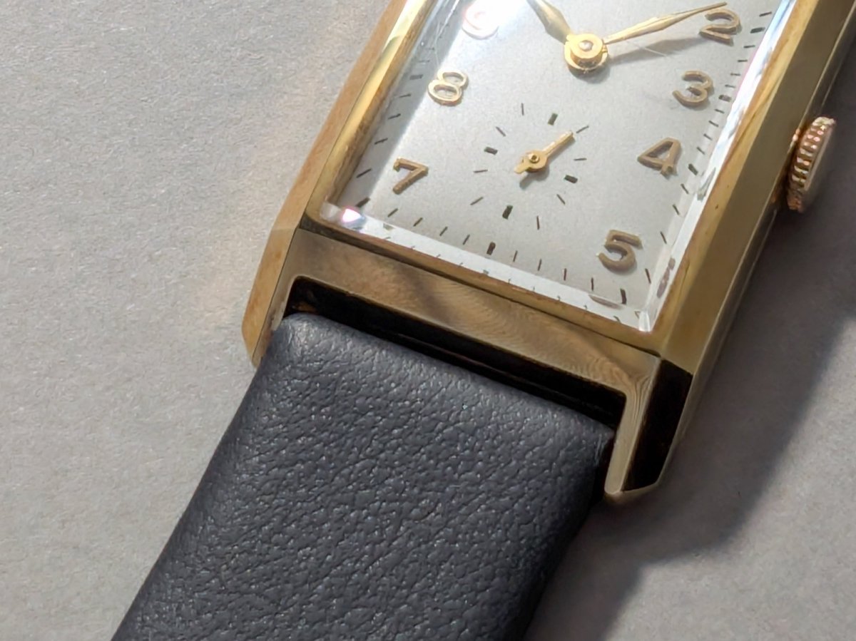 Provita Vintage Rectangular 14k Gold Watch 1950s Wristwatch