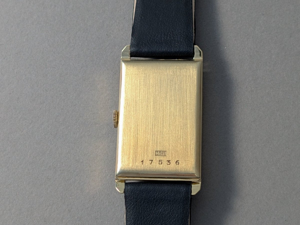 Provita Vintage Rectangular 14k Gold Watch 1950s Wristwatch