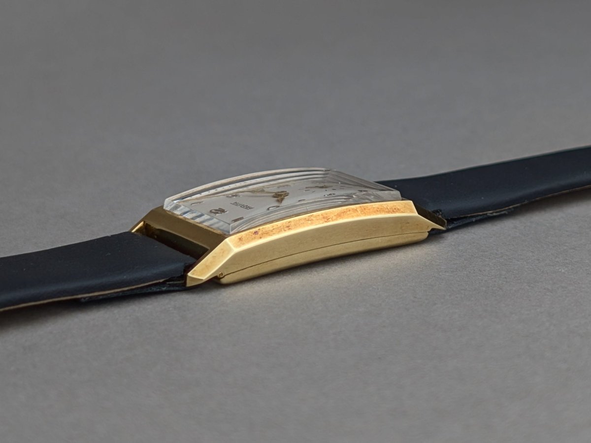 Provita Vintage Rectangular 14k Gold Watch 1950s Wristwatch