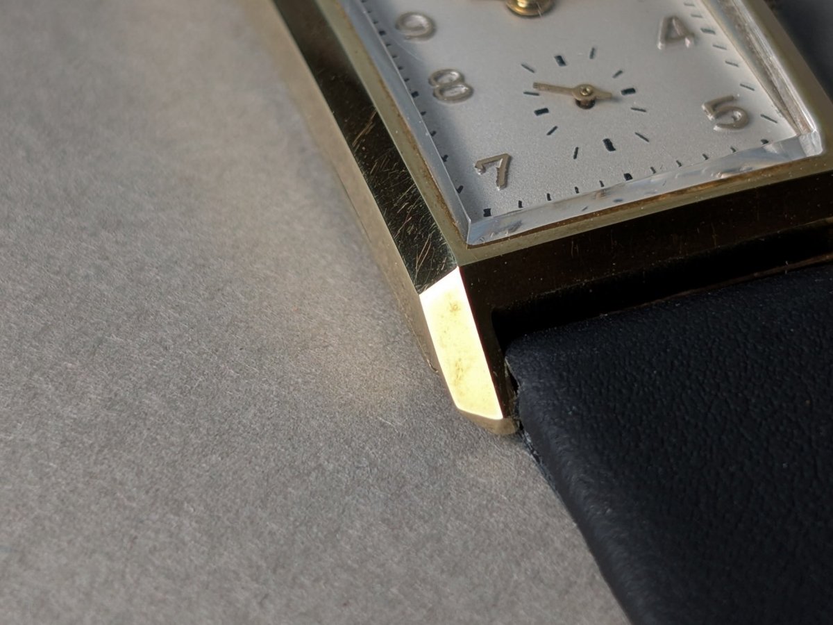 Provita Vintage Rectangular 14k Gold Watch 1950s Wristwatch