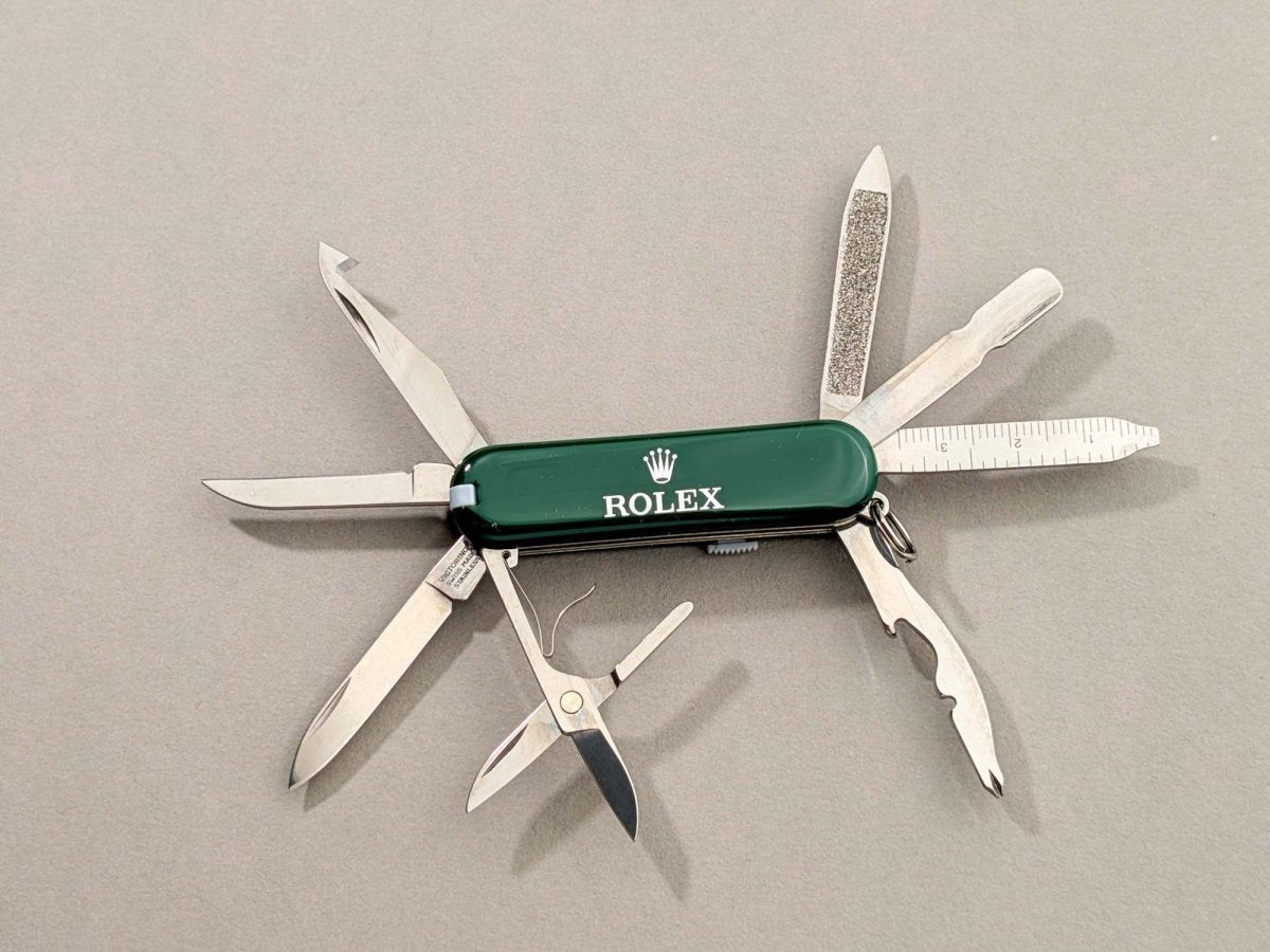 Rolex Victorinox MiniChamp 0.6385 Pocket Knife Green Collectible