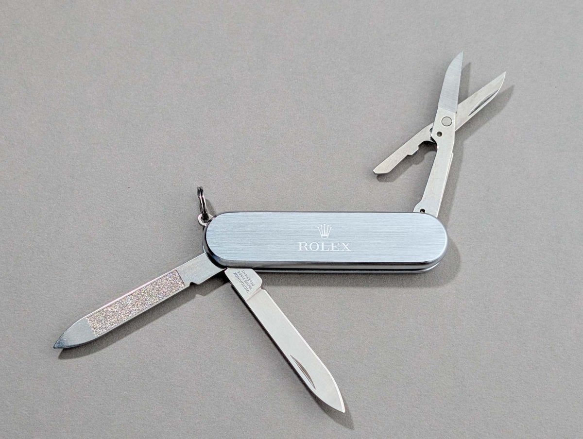 Rolex Victorinox Pocket Knife Silver Collectible