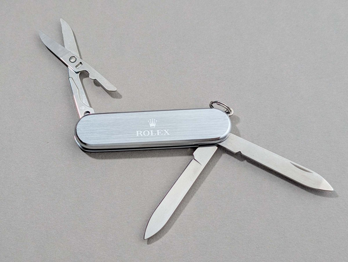 Rolex Victorinox Pocket Knife Silver Collectible