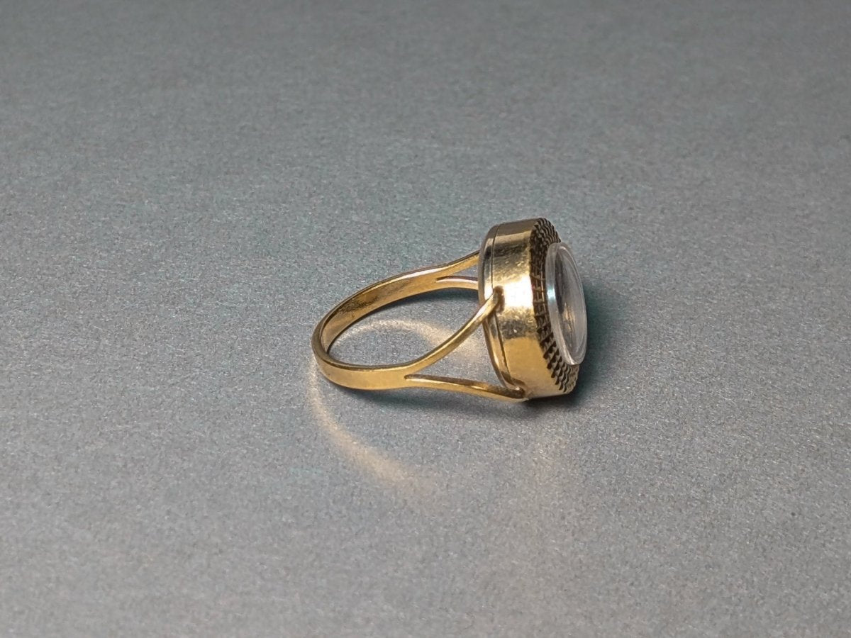 Stowa Ring Watch Gold Plated Mechanical Movement 1970s Ring Watch