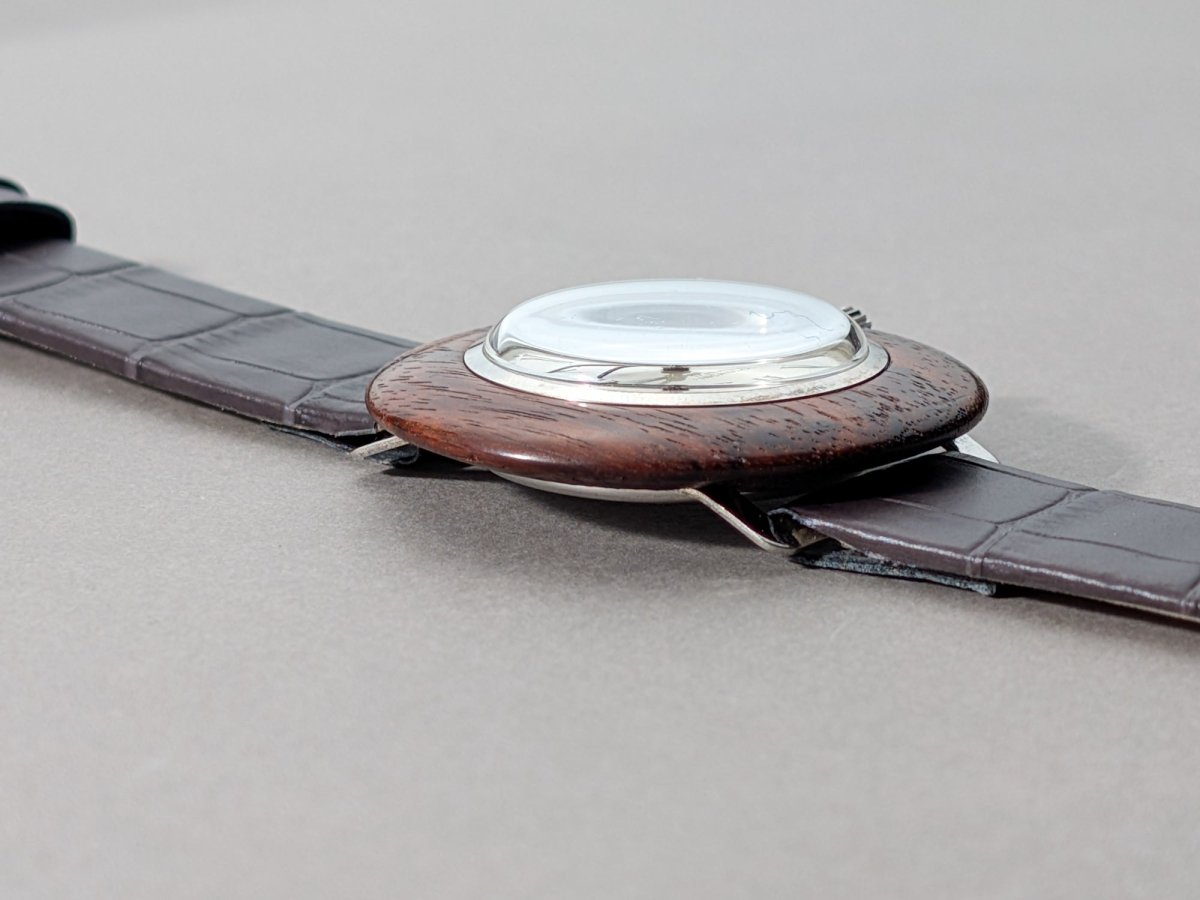 Universa Disco Volante Wood and Sterling Silver Wristwatch