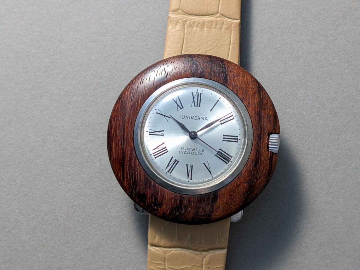 Universa Disco Volante Wood and Sterling Silver Wristwatch