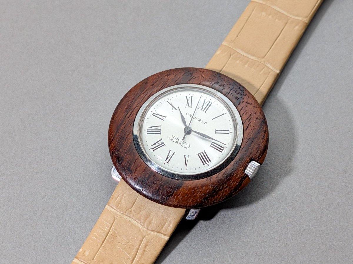 Universa Disco Volante Wood and Sterling Silver Wristwatch