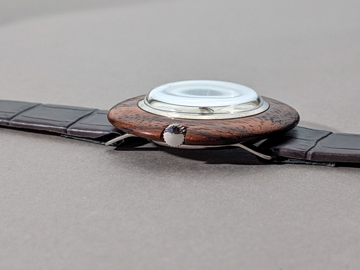 Universa Disco Volante Wood and Sterling Silver Wristwatch