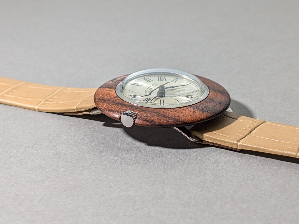 Universa Disco Volante Wood and Sterling Silver Wristwatch