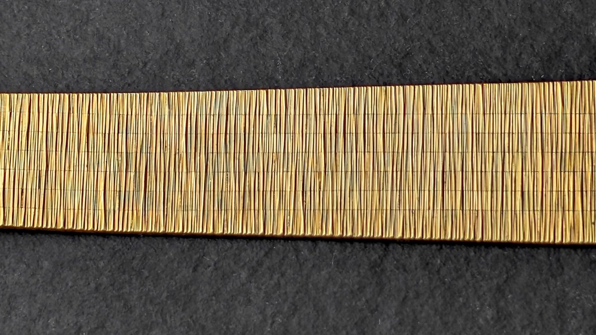 Vintage 14k Gold Watch Bracelet 18 mm Bark Finish