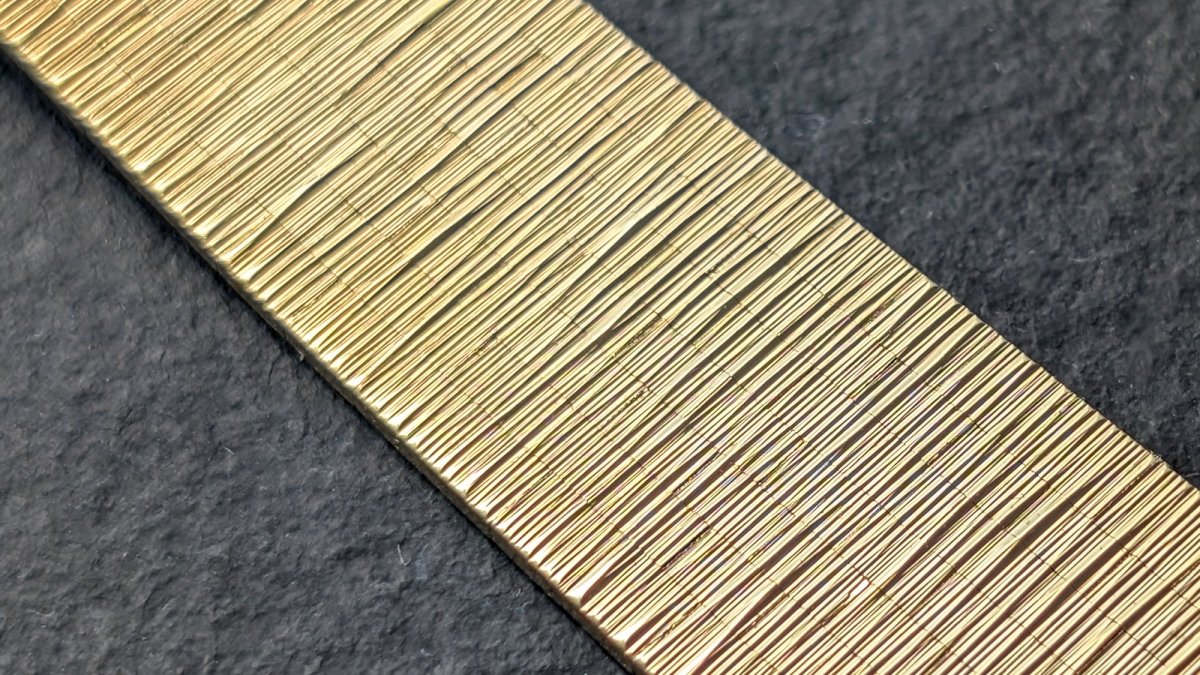 Vintage 14k Gold Watch Bracelet 18 mm Bark Finish
