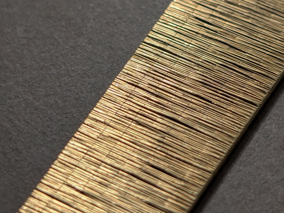 Vintage 14k Gold Watch Bracelet 18 mm Reed Mat Bark Finish Strap / Bracelet