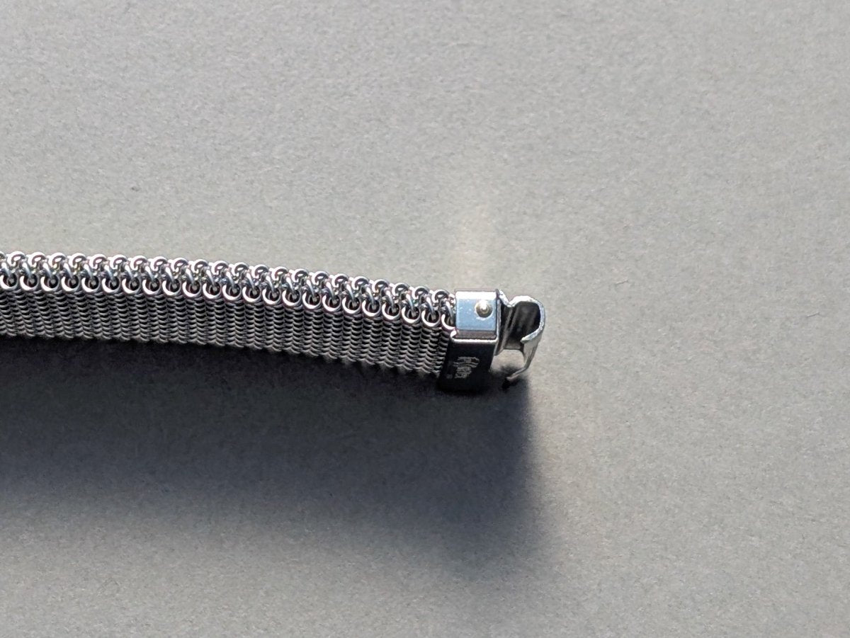 Vintage 18 mm Tessuflex Flexible Steel Milanaise Mesh Bracelet Strap / Bracelet