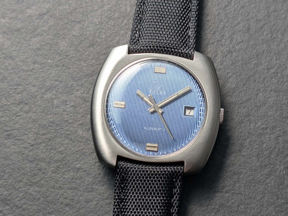 Vintage Helva - Cushion Case - Stunning 3D Blue Dial