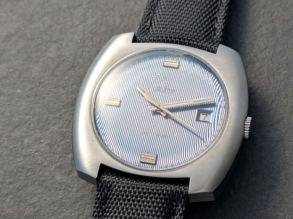 Vintage Helva - Cushion Case - Stunning 3D Blue Dial