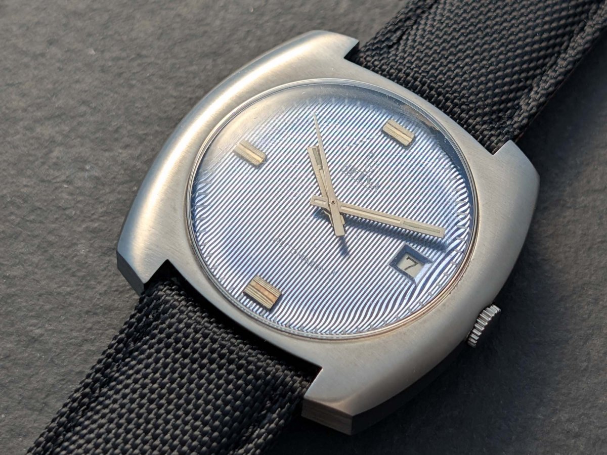 Vintage Helva - Cushion Case - Stunning 3D Blue Dial