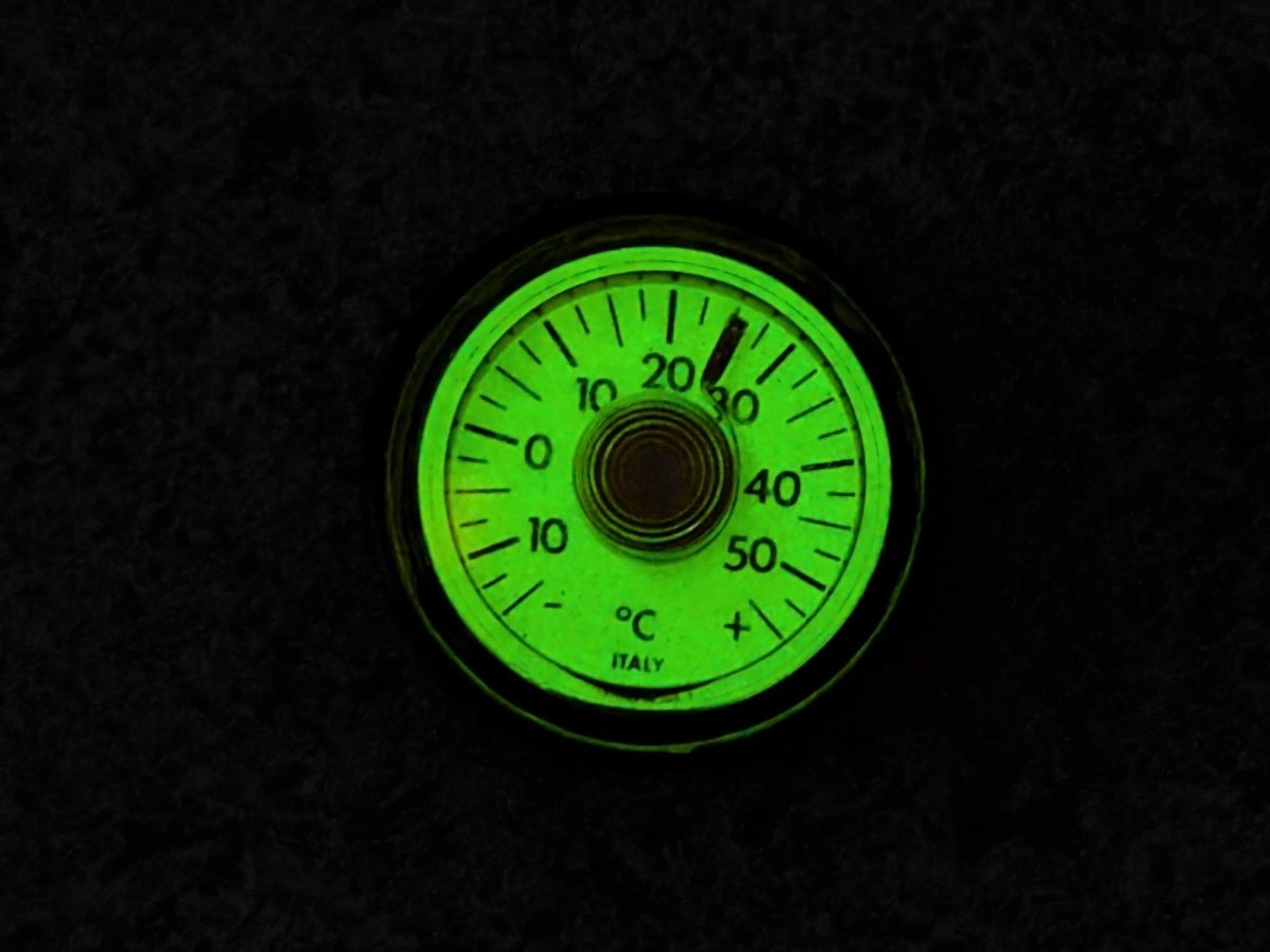 Vintage Strap Dive Thermometer Gauge - Lume Dial Collectible