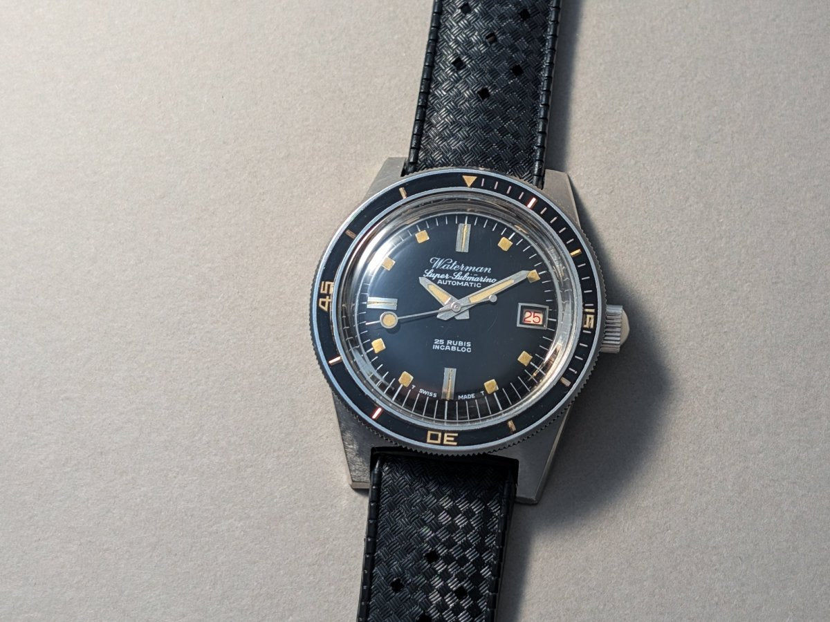 Waterman Super Submarino Skin Diver Tritium Dial Acrylic Bezel Wristwatch