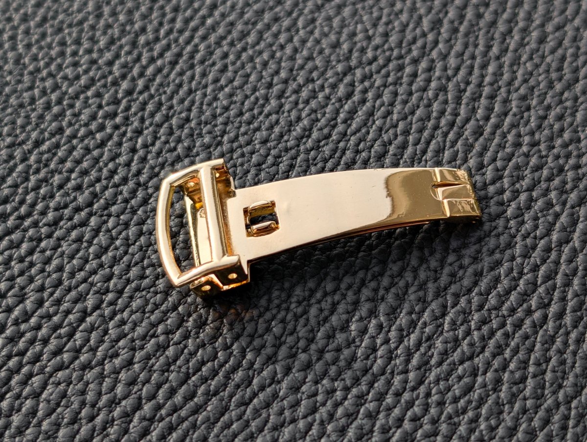 15 mm 18K Yellow Gold Folding Clasp Universal